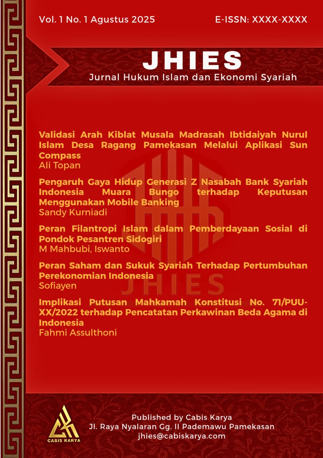 Lihat Vol 1 No 1 (2025): Edisi Agustus