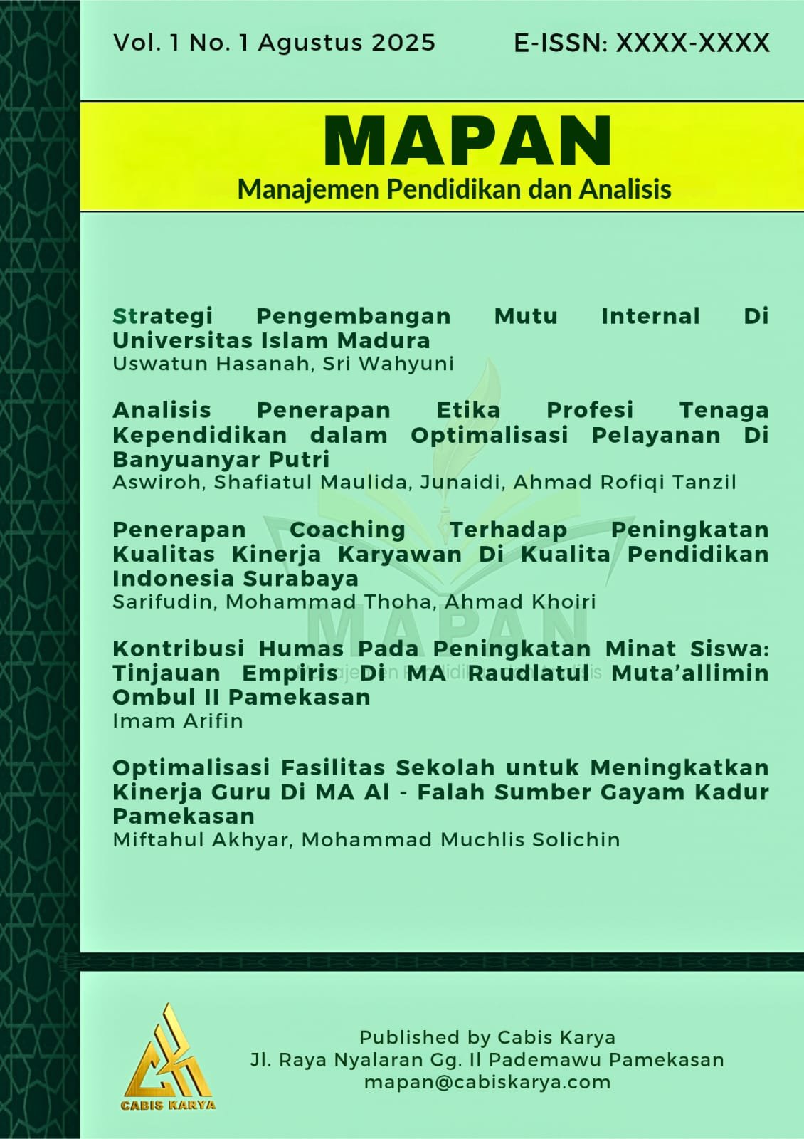 Lihat Vol 1 No 1 (2025): Edisi Agustus