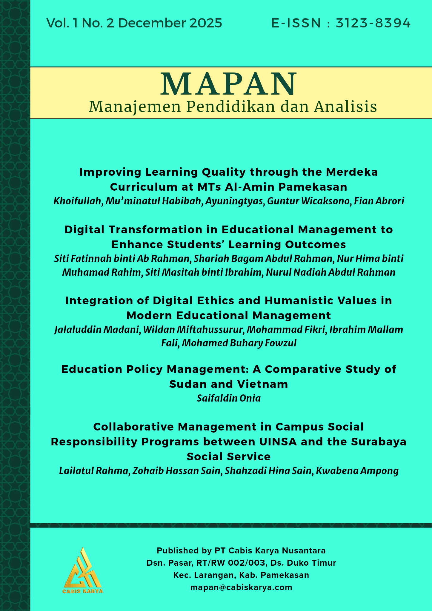 					View Vol. 1 No. 2 (2025): December Edition
				